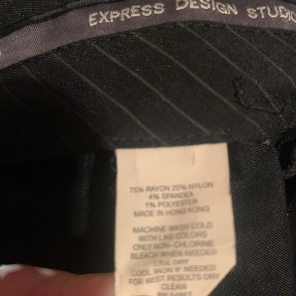 VTG Express pinstripe Trousers Pants Wide Leg 8 Y2K Office Vixen Corpcore - Picture 12 of 13